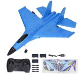 Favrison Avión de control remoto de doble motor resistente a la caída RC Glider Plane Waterproof Drop Resistant con barras de luz de colores LED Az...