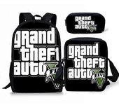 GTA 5 Print Mochila Escolar Patrón Personalizado Mochila Escolar Adolescentes Mochila Personalizada Niño 3 piezas-A8