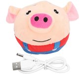 Bola de rebote para mascotas USB recargable interactivo lavable de dibujos animados de cerdo de peluche de peluche de juguete electrónico para cach...