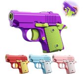 Juguetes inquietos de pistola de banda elástica para adultos, juguetes de pistola lanzadores de banda elástica impresos en 3D, 100% nuevos Azul