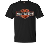 Unbrand Harley-davidson Camiseta negra alargada Orange Bar & Shield para hombre 30290285 XL