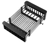 Fregadero de acero inoxidable ajustable Dish Rack Dish Holder Fregadero de cocina Estante de almacenamiento Dish Draining Rack negro