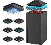Ventilador de enfriamiento compatible para Xbox Series X con luz LED RGB, sistema de ventilador de enfriador superior 3 marchas ajustable velocidad...