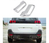 Para Peugeot 3008 5008 Allure Access 2016 2017 2018 2019 Escape trasero cromado Silenciador Tubo de cola Decoración Cubierta Embellecedor 2pcs