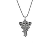 Hip Hop Mamba Snake Cross Collar Para Hombres Mujeres Acero Inoxidable Colgante Cadena Collar Regalo Judío
