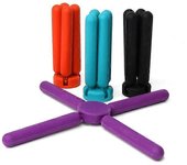 Salvamanteles plegables (paquete de 3), juego de salvamanteles plegable, soporte para salvamanteles para ollas de silicona Ahorre mucho espacio par...