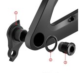 para UDH Cuadro Bastidor Trasero Desviador Colgante M12X1.0 Adaptador de gancho de cambio de bicicleta M12-1.0 Negro
