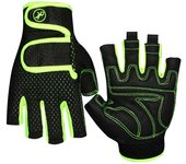 Guantes de vela 3/4 Dedo corto Ciclismo de montaña Guantes de bicicleta para hombres y mujeres Pesca Kayak Remar Vela Guantes de entrenamiento Verde M
