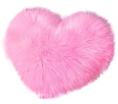 Almohada Peluda Larga Piel Sintética Amor Forma De Corazón Sofá Esponjoso Decoración Del Dormitorio Cojín Lumbar Respaldo Suministros Para El Hogar...