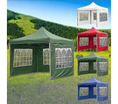 Carpa plegable impermeable para fiestas al aire libre Tela de lluvia Carpa con dosel de jardín Oxford Gazebo de alta resistencia Rojo 3x2M