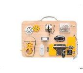 Tablero ocupado de madera para niños Piezas de tablero de aprendizaje de juguete de bricolaje para habilidades básicas Actividad de educación temprana