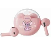 Seenlin Auriculares inalámbricos Bluetooth 5.3 Stitch Angel para niños Auriculares con sonido de alta fidelidad Rosa