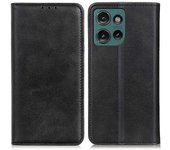 Para Motorola Edge 50 Neo 5G Funda Cartera Plegable de Cuero Dividido - Negro Multicolor Black