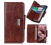Goodcase Para Nokia G50 Crazy Horse Texture Magnetic Buckle Flip Leather Phone Case con ranuras para 6 tarjetas Marrón