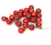 24pcs Árbol de Navidad Decoración Bola de Navidad Bauble Colgando Casa Navidad Fiesta Ornamento Rojo
