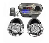 Sistema de audio de altavoz estéreo Bluetooth para motocicleta impermeable JWL con cargador USB de radio TF de micrófono HY-007 para motocicleta al...