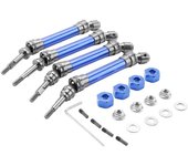 Eje de transmisión delantero y trasero de metal de 4 piezas CVD para 1/10 Traxxas Slash Rustler Stampede Hoss VXL 4X4 RC Car Upgrade Parts, azul