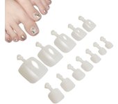 Set De 100 uñas de punta postiza en 12 tamaños diferentes, cortas y cuadradas naturales