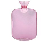 Bolsa de agua caliente Barsinfi Bolsa de agua caliente de goma terapia frío y calor, 2 litros blanca Rosa