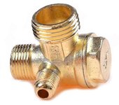 Herramienta de conector de válvula de retención roscada macho de latón de 3 puertos para compresor de aire