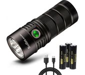 SP36 Pro Linterna Recargable LED 8000 Lúmenes Potente y Práctica SST40 LEDs con 3 Pilas 18650 Anduril UI con Cable USB para Búsqueda, Lig estilo5585