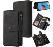 Gangxun Funda para OPPO A74 4G Bolsillo con cremallera antiarañazos Funda de cuero PU Tarjetero Portatarjetas de crédito Magnético a prueba de golp...