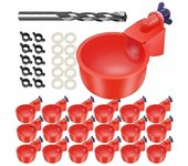 Paquete de 16 tazas automáticas para bebederos de pollo Bebederos para aves de corral Comedero de agua para aves de corral Tazas de agua para pollo...