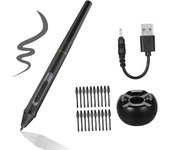 Bolígrafo recargable BOSTO Bolígrafo digital 8192 niveles Lápiz óptico de presión con 20 piezas de bolígrafo Pen Nips Pen Holder para Built in Battery