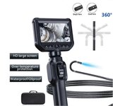 Cámara endoscópica industrial de dirección 360 con pantalla IPS de 4,3" para inspección de motores de automóviles y alcantarillado
