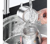 Cafetera Moka, Cafetera Espresso de Estufa de 4 Tazas - Cafetera Percoladora Cubana Premium Moka Italiana Espre Hy plata