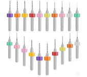 Juego de brocas de 20 piezas Brocas de 0,3-1,2 mm Brocas Placa de circuito de impresión de PCB de acero de tungsteno Flauta CNC para rugoso aleatorio