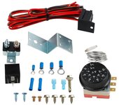 Kit de controlador de termostato de ventilador de radiador eléctrico de 12 V Kit de cable de relé de cableado de ventilador de enfriamiento para ca...