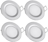 X Led Foco Empotrado 12v Agujero 58-65mm 3w 3200k Luz de techo empotrada para autocaravana Barco Caravana Van Yate Blanco cálido (acabado plateado)