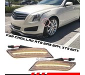 Lahdek 2x Luces de posición laterales LED transparentes del parachoques delantero para Cadillac ATS 13-14 XT5 17-24