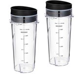 Vaso de recarga de 16 oz para licuadora personal compacta Qb3001Ss con tapa - Paquete de 2
