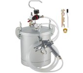 Succebuy Pistola rociadora de tanque de olla de pintura a presión de 10L de 3 mm con regulador de aire Mangueras de 2 piezas de 10 pies