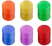 Winomo 300 piezas de fichas de plástico Pro count Bingo Chips Marcadores para tarjetas de juego de bingo Accesorios de juego (azul + rojo + amarill...