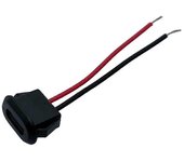 Conector USB tipo C a PH2.0 con placa de bloqueo de tuerca Toma USB hembra impermeable Negro