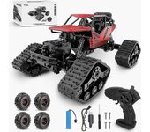 2 en 1 coches rc coche de control remoto 1:14,25 mph 40 km / h, camiones 4wd (rojo)
