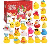 Calendario de Adviento de Pato de Goma de Navidad 2023 - Calendario de cuenta regresiva de Navidad de 24 días para niños con 24 juguetes de baño de...