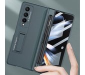 Funda Galaxy Z Fold 4 con soporte para lápiz S, protector de pantalla incorporado con protector de bisagra magnética verde