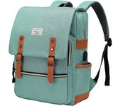 Ubiuo Mochila vintage para computadora portátil para mujeres y hombres, mochilas de viaje con puerto de carga USB Mochila de moda para portátiles d...