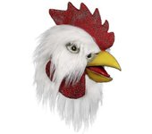 Disfraz de Gallo Pollo Cosplay Animal Disfraz de Halloween Disfraz de Látex (Gallo blanco)