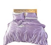 HOD Health & Home Ropa de cama Lilac Eu tamaño único 2 piezas de alta gama satén liso juego de fundas nórdicas fundas de edredón One Size