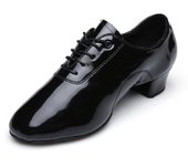 Zapatos de baile de cuero suave negro para adultos / niños Zapatos de práctica de baile cómodos para clases de baile Cuero negro brillante 32