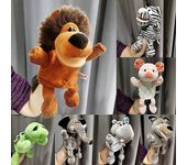 Guante de juguete de marioneta de mano ventrílocuo - Diseño realista de animales hipopótamo gris