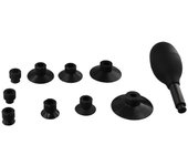 Kit de succión de lentes ocho en uno con 9 ventosas intercambiables Succión fuerte Succión manual Sucti Negro