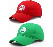 Super Mario Bros Odyssey Luigi Gorra de béisbol Para niños Sombreros de cosplay ajustables para hombres Verde rojo