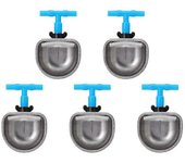 Bebedero automático de conejo de acero inoxidable de 5 piezas Bebedero de tetina Accesorios de agua potable para ganado de granja (pequeño) azul pl...