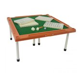 Bugu Mini Juego de Mesa Mahjong Portátil de Viaje con Mesa Plegable Azul